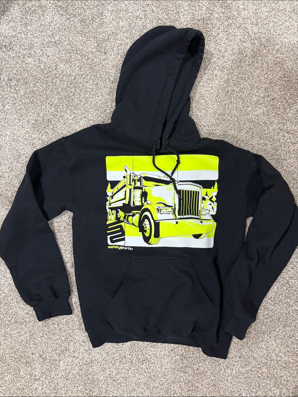 Black Hoodie Hi Viz Truck Graphic